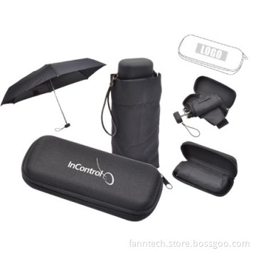 5 Folding Umbrella with EVA Box & Custom Logo for Promotional Gift Use Giveaways Gadgets